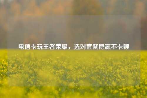 电信卡玩王者荣耀,选对套餐稳赢不卡顿