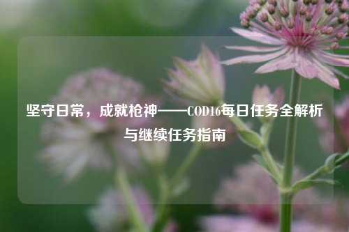 坚守日常,成就枪神——COD16每日任务全解析与继续任务指南