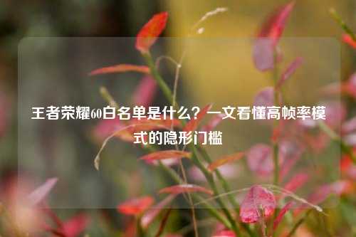 王者荣耀60白名单是什么?一文看懂高帧率模式的隐形门槛