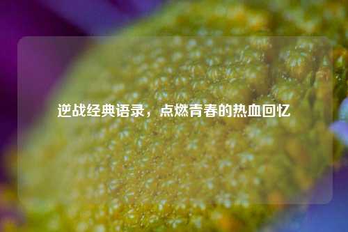 逆战经典语录,点燃青春的热血回忆