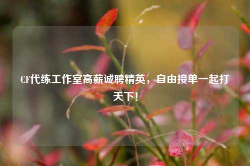 CF代练工作室高薪诚聘精英,自由接单一起打天下!