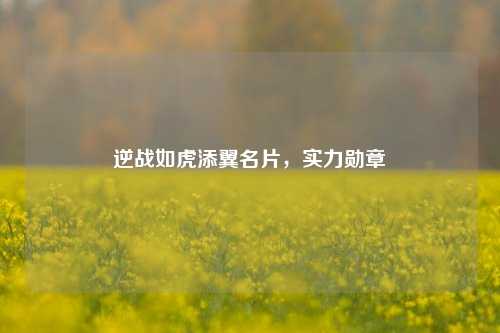 逆战如虎添翼名片,实力勋章
