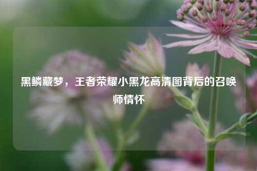 黑鳞藏梦,王者荣耀小黑龙高清图背后的召唤师情怀