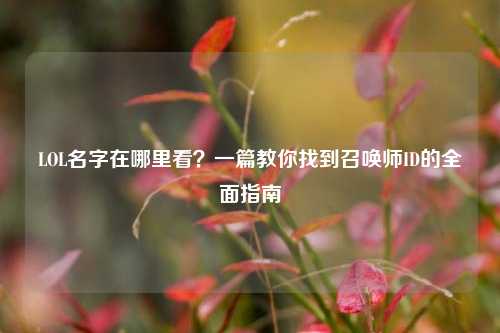 LOL名字在哪里看?一篇教你找到召唤师ID的全面指南