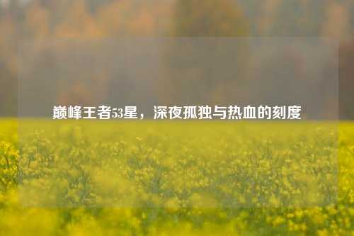 巅峰王者53星，深夜孤独与热血的刻度