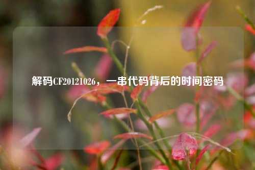 解码CF20121026,一串代码背后的时间密码