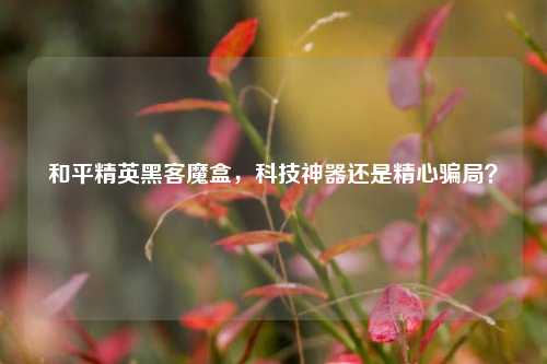 和平精英黑客魔盒，科技神器还是精心骗局？