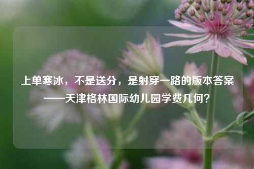 上单寒冰,不是送分,是射穿一路的版本答案——天津格林国际幼儿园学费几何?