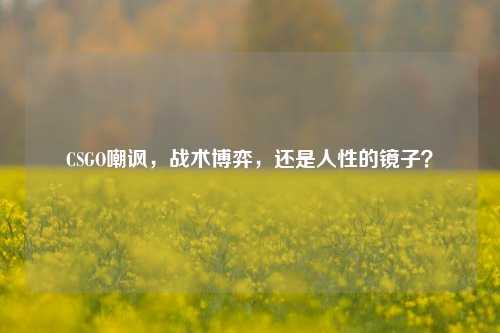 CSGO嘲讽,战术博弈,还是人性的镜子?