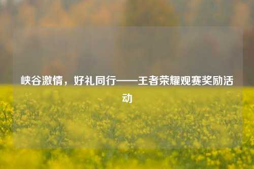 峡谷激情,好礼同行——王者荣耀观赛奖励活动